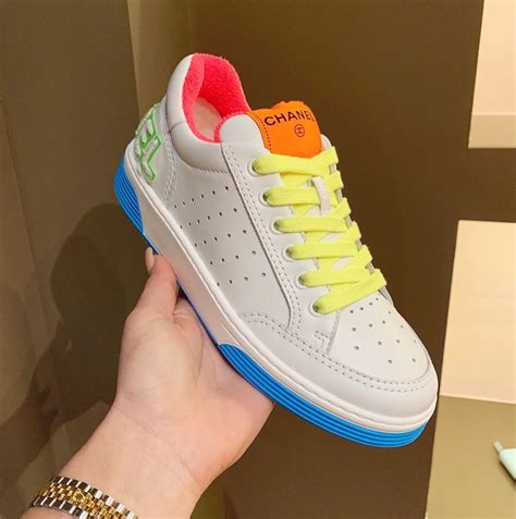 sneakers chanel neon|designer Chanel sneakers.